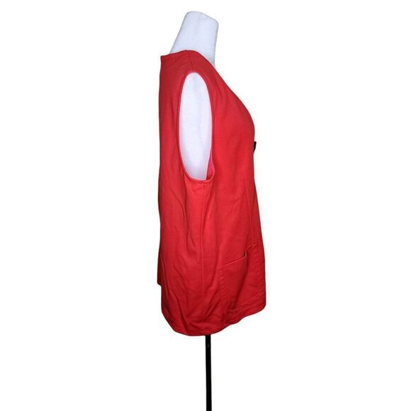 Vintage 70s Plus Size Button Vest Womans Size 2XL Red Pockets Toggle Buttons - Picture 4 of 8